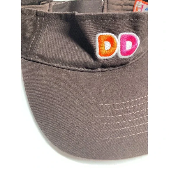 Dunkin Donuts Restaurant Employee Visor Hat Cap Brown Adjustable Restaurant Work - Picture 4 of 15